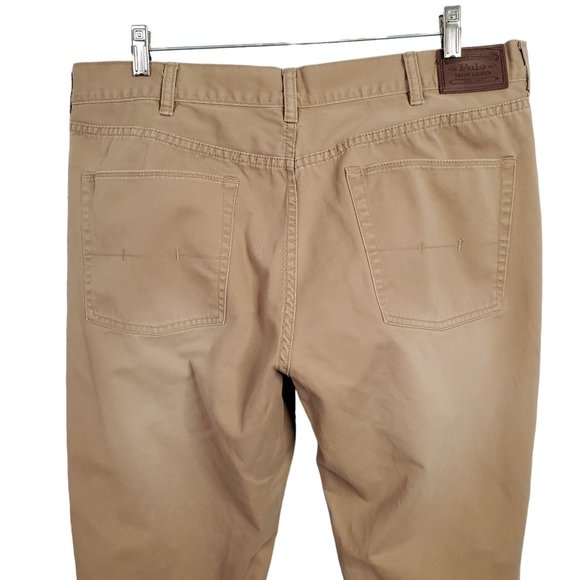 Polo Ralph Lauren Mens Size 38/30 Pants Classic Straight 650 Chino Khaki Tan - Picture 5 of 13